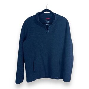 XXL GERRY MENS DARK GREY RIBBED PULLOVER JACKET LONG SLEEVE ZIP COLLAR